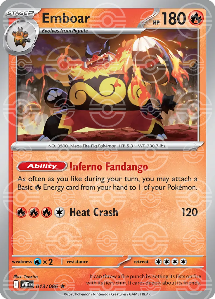 Emboar 013/086 (SV: White Flare)  - Poke Ball Holofoil | Good Games Morley