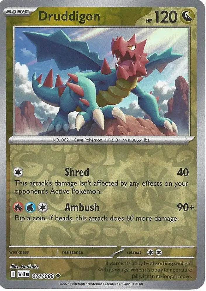 Druddigon 071/086 (SV: White Flare)  - Reverse Holofoil | Good Games Morley