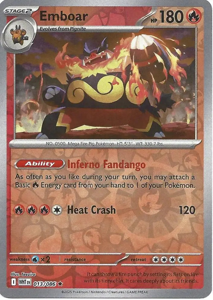 Emboar 013/086 (SV: White Flare)  - Reverse Holofoil | Good Games Morley