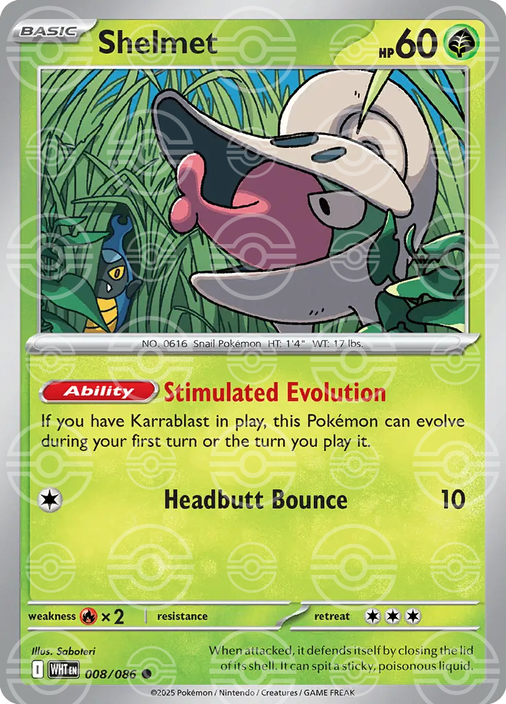 Shelmet 008/086 (SV: White Flare)  - Poke Ball Holofoil | Good Games Morley
