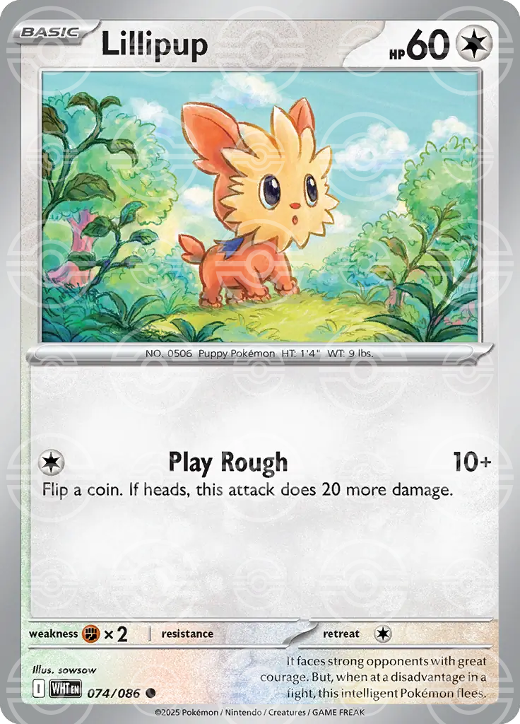 Lillipup 074/086 (SV: White Flare)  - Poke Ball Holofoil | Good Games Morley