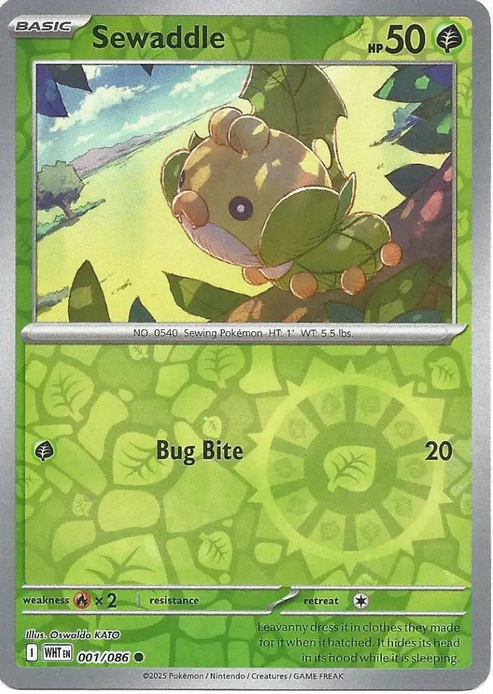 Sewaddle 001/086 (SV: White Flare)  - Reverse Holofoil | Good Games Morley