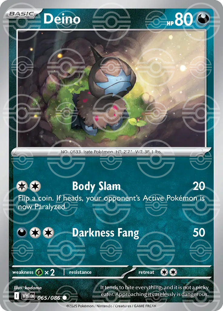 Deino 065/086 (SV: White Flare)  - Poke Ball Holofoil | Good Games Morley