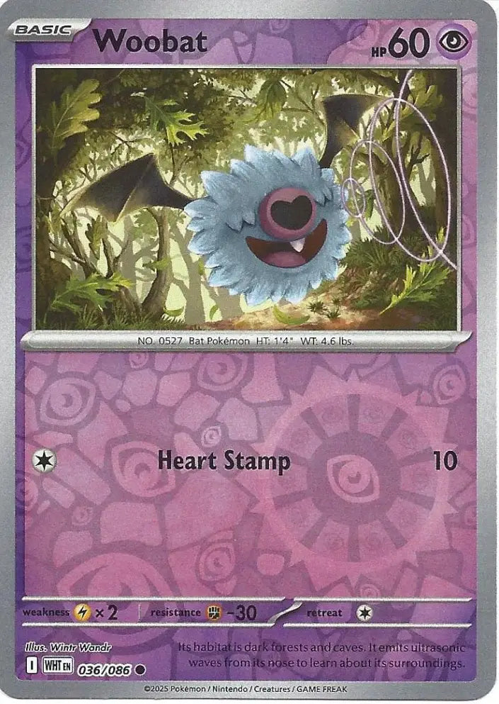 Woobat 036/086 (SV: White Flare)  - Reverse Holofoil | Good Games Morley