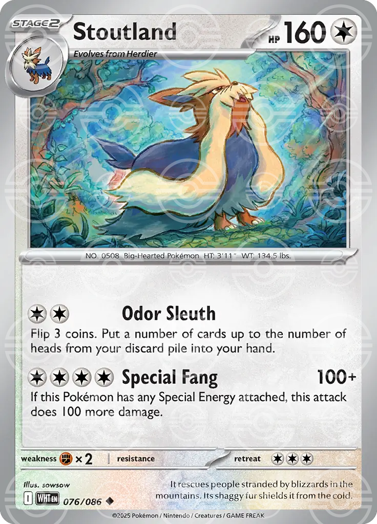 Stoutland 076/086 (SV: White Flare)  - Poke Ball Holofoil | Good Games Morley