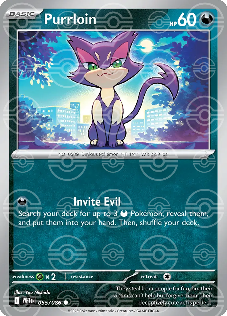 Purrloin 055/086 (SV: White Flare)  - Poke Ball Holofoil | Good Games Morley
