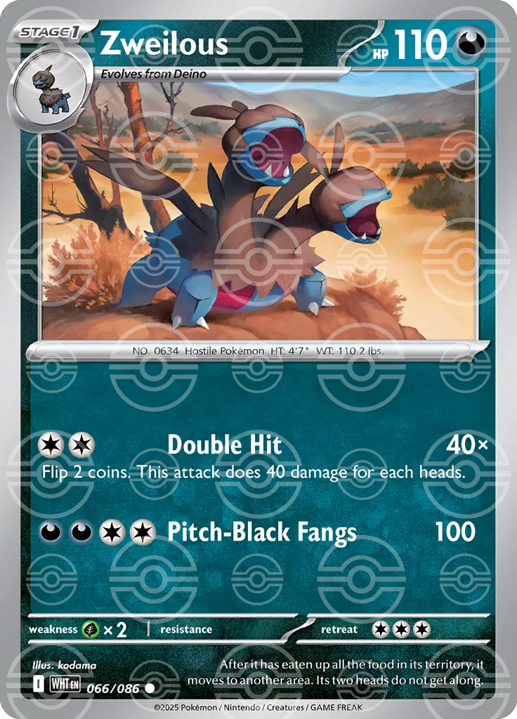 Zweilous 066/086 (SV: White Flare)  - Poke Ball Holofoil | Good Games Morley