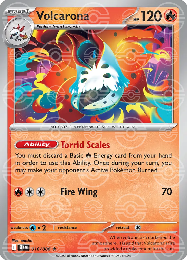 Volcarona 016/086 (SV: Black Bolt)  - Poke Ball Holofoil | Good Games Morley