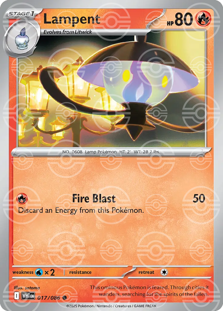 Lampent 017/086 (SV: White Flare)  - Poke Ball Holofoil | Good Games Morley