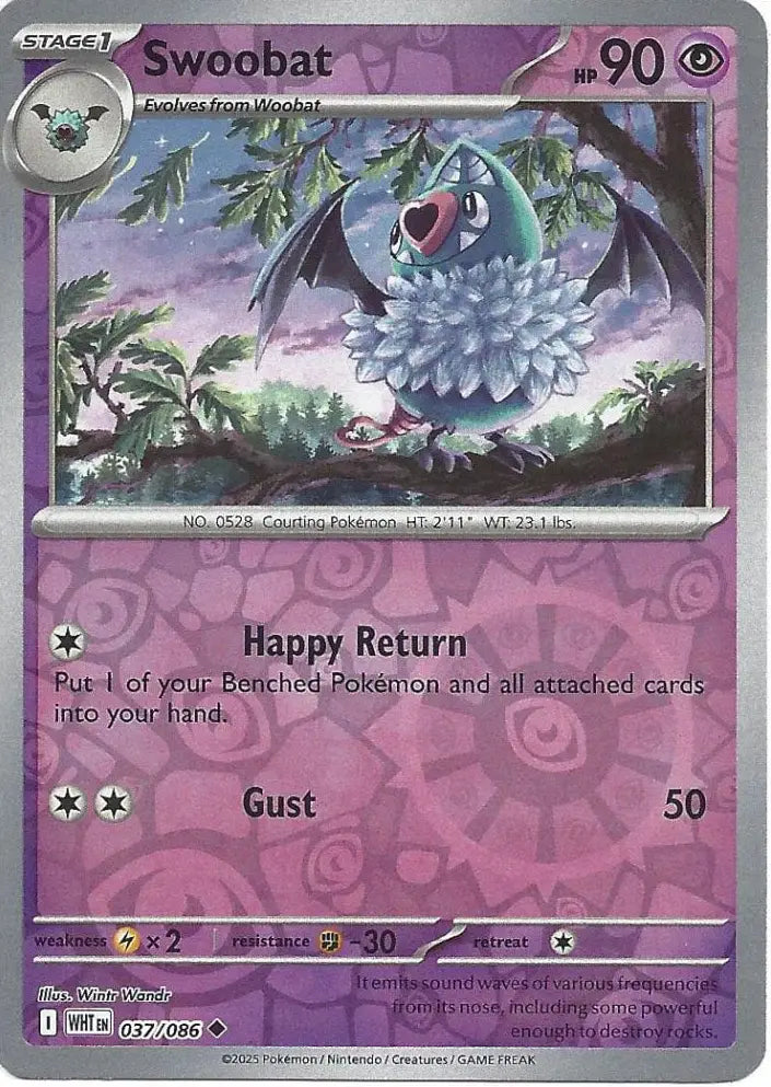 Swoobat 037/086 (SV: White Flare)  - Reverse Holofoil | Good Games Morley
