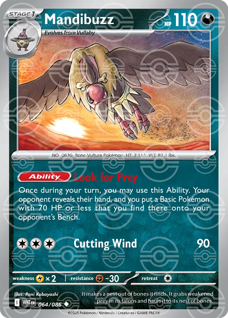 Mandibuzz 064/086 (SV: White Flare)  - Poke Ball Holofoil | Good Games Morley