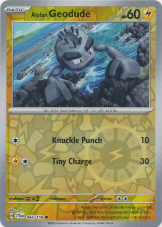 Alolan Geodude 044/159 (SV09: Journey Together)  - Reverse Holofoil | Good Games Morley