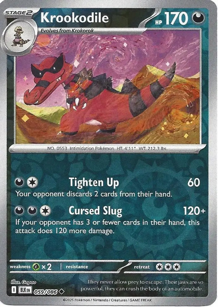 Krookodile 059/086 (SV: Black Bolt)  - Reverse Holofoil | Good Games Morley