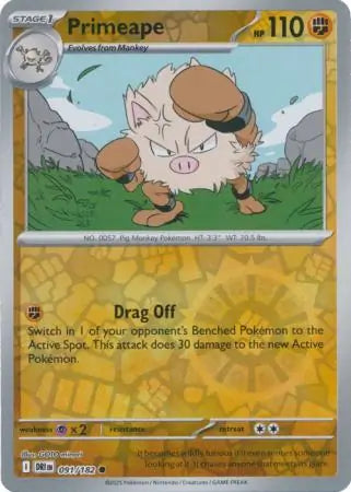 Primeape 091/182 (SV10: Destined Rivals)  - Reverse Holofoil | Good Games Morley