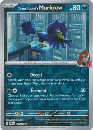 Team Rocket's Murkrow 127/182 (SV10: Destined Rivals)  - Reverse Holofoil | Good Games Morley