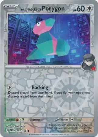Team Rocket's Porygon 153/182 (SV10: Destined Rivals)  - Reverse Holofoil | Good Games Morley
