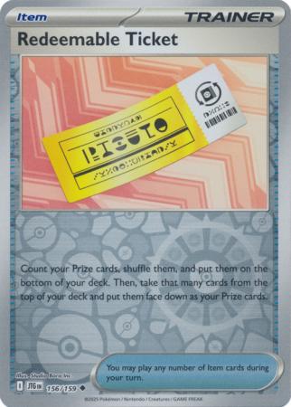 Redeemable Ticket 156/159 (SV09: Journey Together)  - Reverse Holofoil | Good Games Morley
