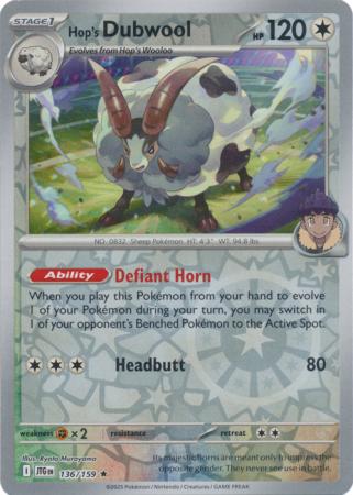 Hop's Dubwool 136/159 (SV09: Journey Together)  - Reverse Holofoil | Good Games Morley