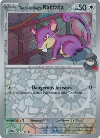 Team Rocket's Rattata 147/182 (SV10: Destined Rivals)  - Reverse Holofoil | Good Games Morley