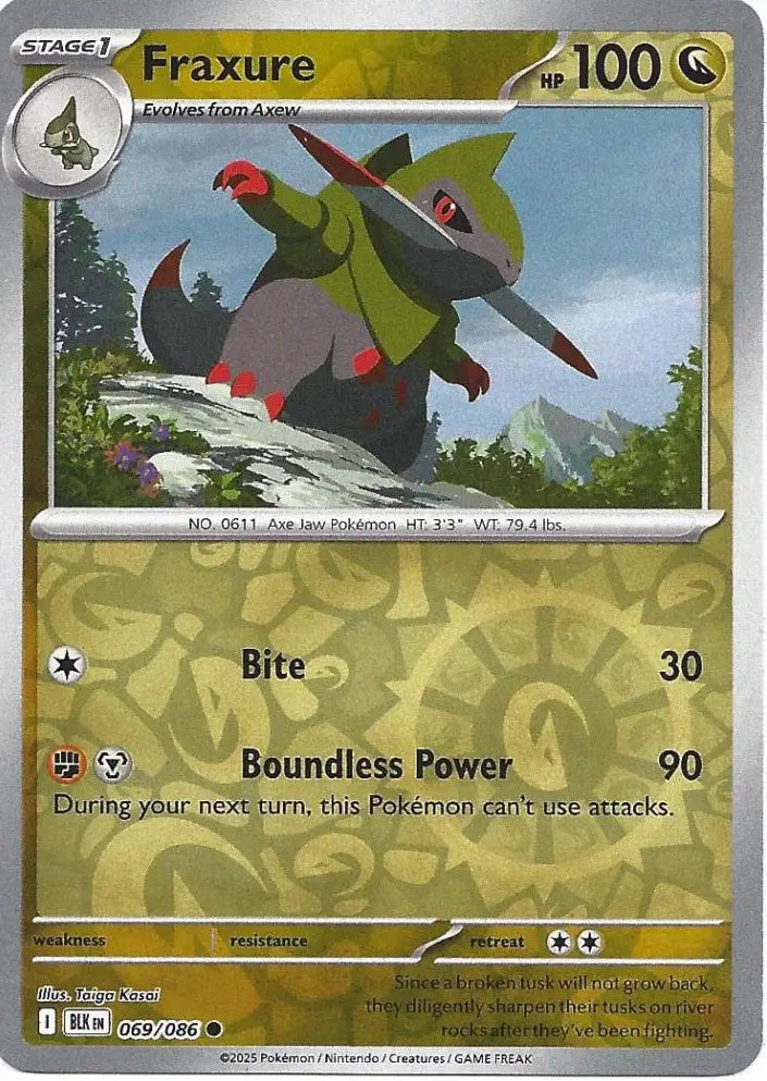 Fraxure 069/086 (SV: Black Bolt)  - Reverse Holofoil | Good Games Morley