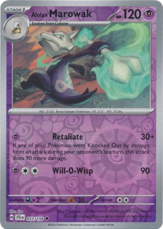 Alolan Marowak 057/159 (SV09: Journey Together)  - Reverse Holofoil | Good Games Morley