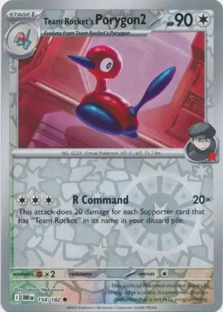 Team Rocket's Porygon2 154/182 (SV10: Destined Rivals)  - Reverse Holofoil | Good Games Morley