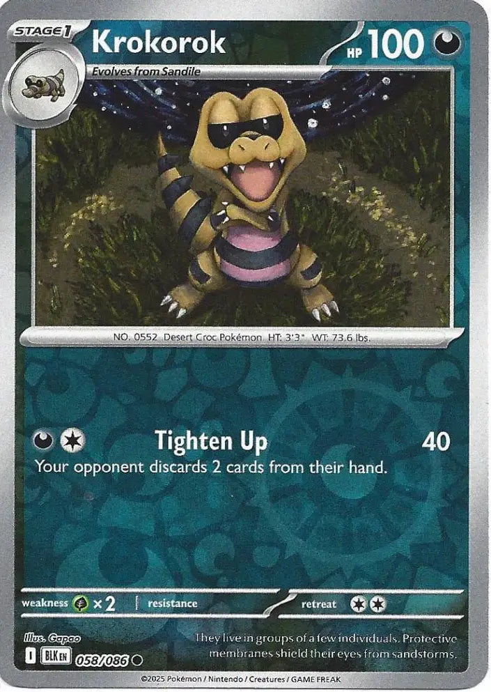 Krokorok 058/086 (SV: Black Bolt)  - Reverse Holofoil | Good Games Morley