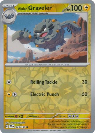 Alolan Graveler 045/159 (SV09: Journey Together)  - Reverse Holofoil | Good Games Morley