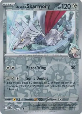 Steven's Skarmory 142/182 (SV10: Destined Rivals)  - Reverse Holofoil | Good Games Morley