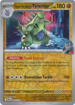 Team Rocket's Tyranitar 096/182 (SV10: Destined Rivals)  - Reverse Holofoil | Good Games Morley