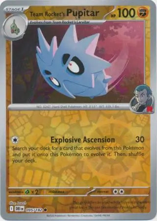 Team Rocket's Pupitar 095/182 (SV10: Destined Rivals)  - Reverse Holofoil | Good Games Morley