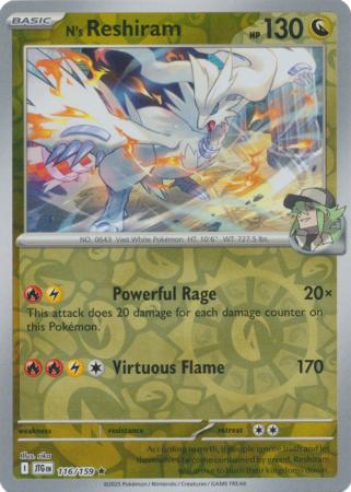 N's Reshiram 116/159 (SV09: Journey Together)  - Reverse Holofoil | Good Games Morley