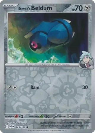 Steven's Beldum 143/182 (SV10: Destined Rivals)  - Reverse Holofoil | Good Games Morley