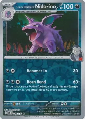 Team Rocket's Nidorino 118/182 (SV10: Destined Rivals)  - Reverse Holofoil | Good Games Morley