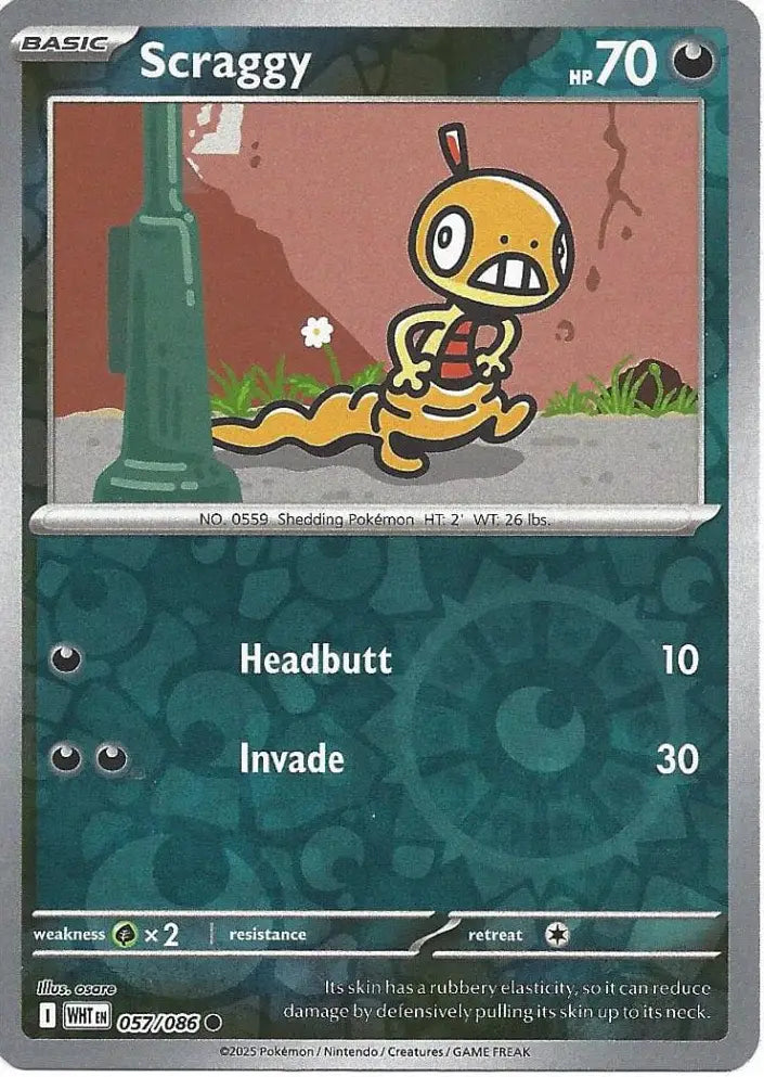 Scraggy 057/086 (SV: White Flare)  - Reverse Holofoil | Good Games Morley