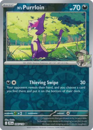 N's Purrloin 096/159 (SV09: Journey Together)  - Reverse Holofoil | Good Games Morley