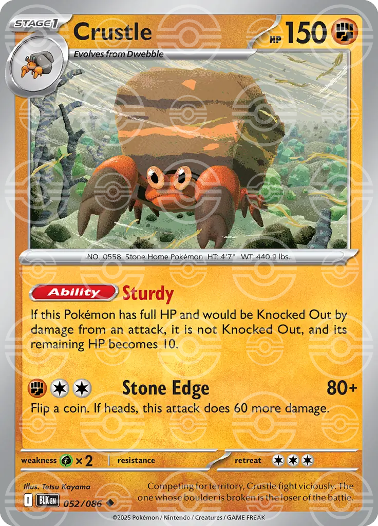Crustle 052/086 (SV: Black Bolt)  - Poke Ball Holofoil | Good Games Morley