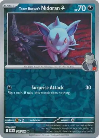 Team Rocket's Nidoran F 114/182 (SV10: Destined Rivals)  - Reverse Holofoil | Good Games Morley