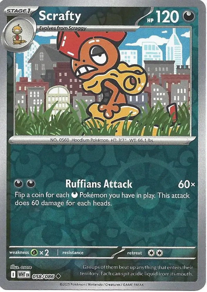 Scrafty 058/086 (SV: White Flare)  - Reverse Holofoil | Good Games Morley