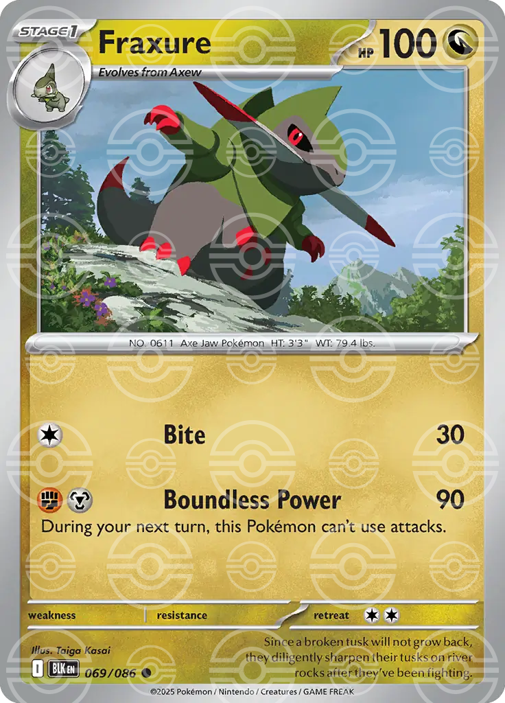 Fraxure 069/086 (SV: Black Bolt)  - Poke Ball Holofoil | Good Games Morley