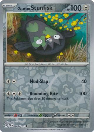 Galarian Stunfisk 106/159 (SV09: Journey Together)  - Reverse Holofoil | Good Games Morley