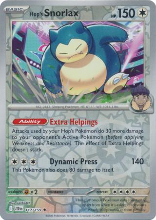 Hop's Snorlax 117/159 (SV09: Journey Together)  - Reverse Holofoil | Good Games Morley