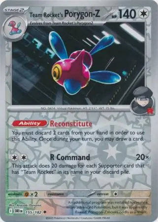 Team Rocket's Porygon-Z 155/182 (SV10: Destined Rivals)  - Reverse Holofoil | Good Games Morley