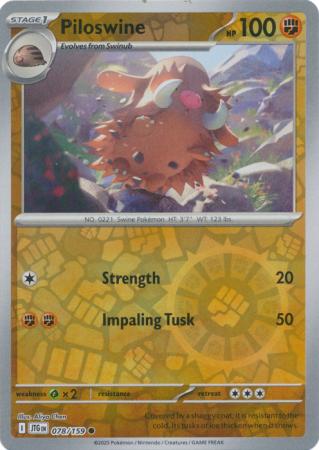Piloswine 078/159 (SV09: Journey Together)  - Reverse Holofoil | Good Games Morley