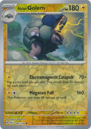 Alolan Golem 046/159 (SV09: Journey Together)  - Reverse Holofoil | Good Games Morley