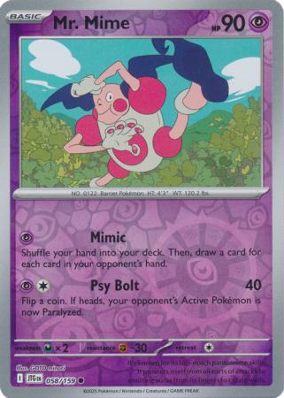 Mr. Mime 058/159 (SV09: Journey Together)  - Reverse Holofoil | Good Games Morley