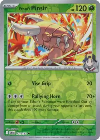 Ethan's Pinsir 001/182 (SV10: Destined Rivals)  - Reverse Holofoil | Good Games Morley