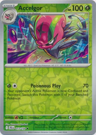 Accelgor 013/159 (SV09: Journey Together)  - Reverse Holofoil | Good Games Morley