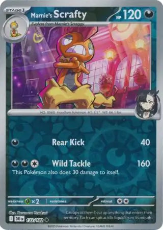 Marnie's Scrafty 133/182 (SV10: Destined Rivals)  - Reverse Holofoil | Good Games Morley