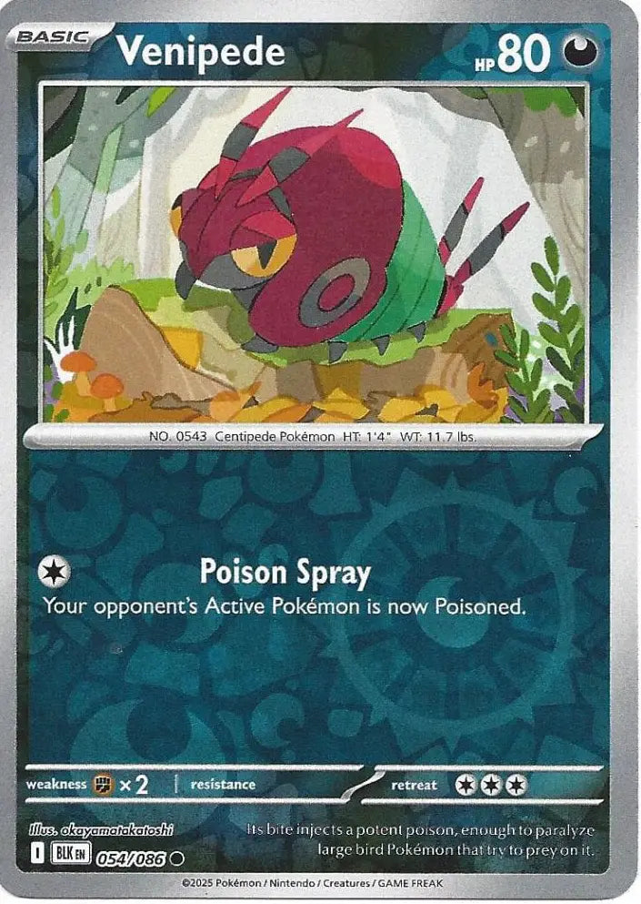 Venipede 054/086 (SV: Black Bolt)  - Reverse Holofoil | Good Games Morley